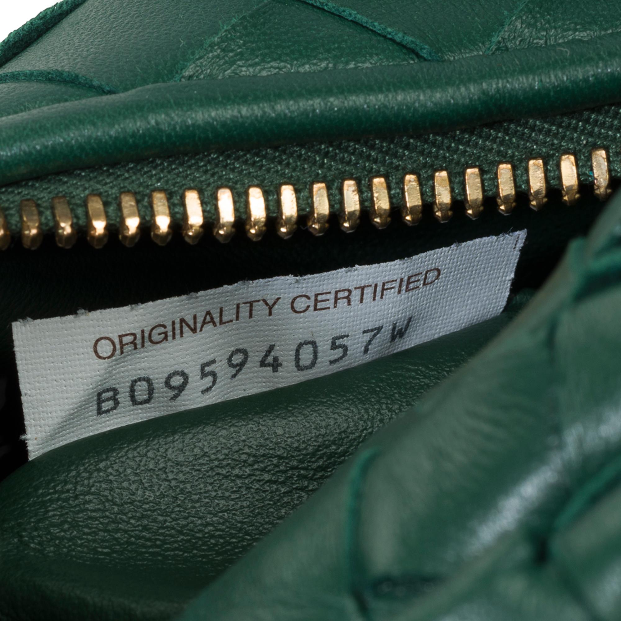 Bottega Veneta Jodie Mini handbag in green Intreccio lambskin leather, GHW 3