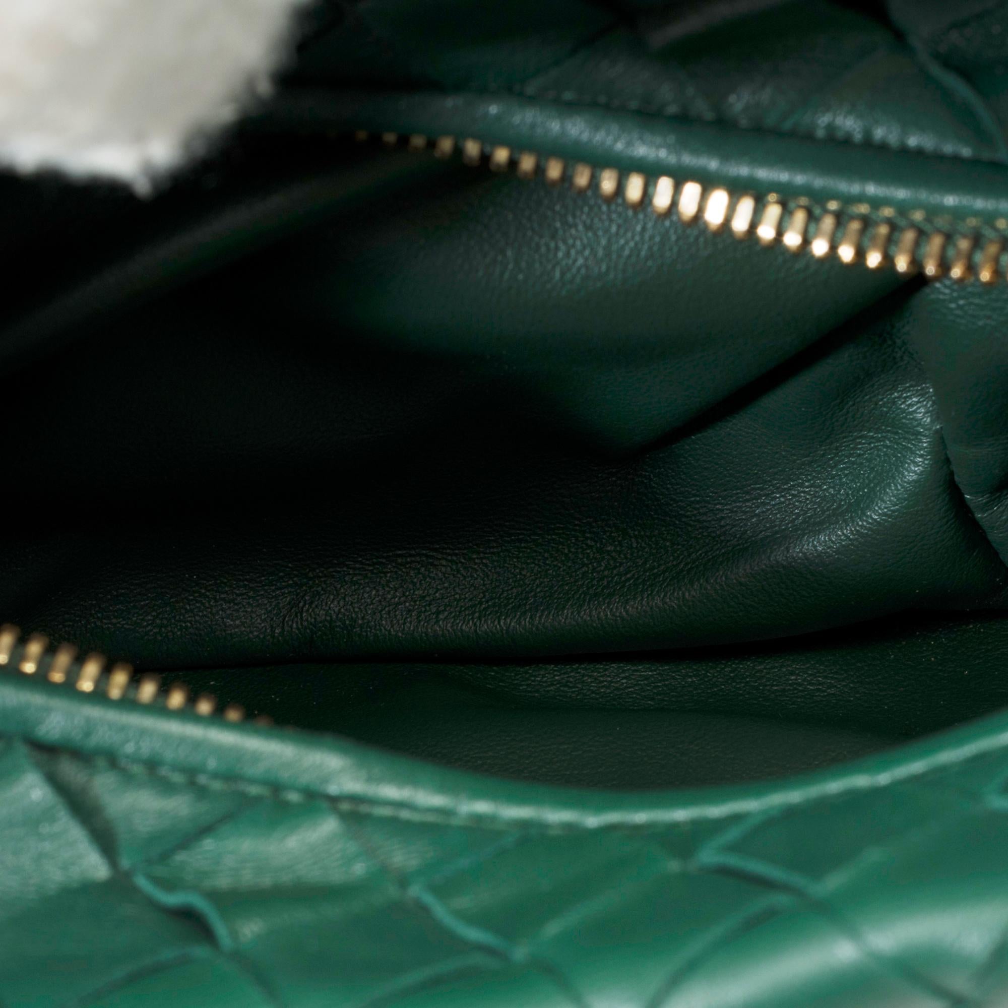 Bottega Veneta Jodie Mini handbag in green Intreccio lambskin leather, GHW 4