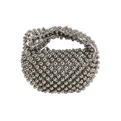 Bottega Veneta JodI Mini Argento Pelle Metallizzata Borchie Rare