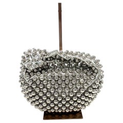 Bottega Veneta Jodie Mini Silver Leather Metallic Studded Rare