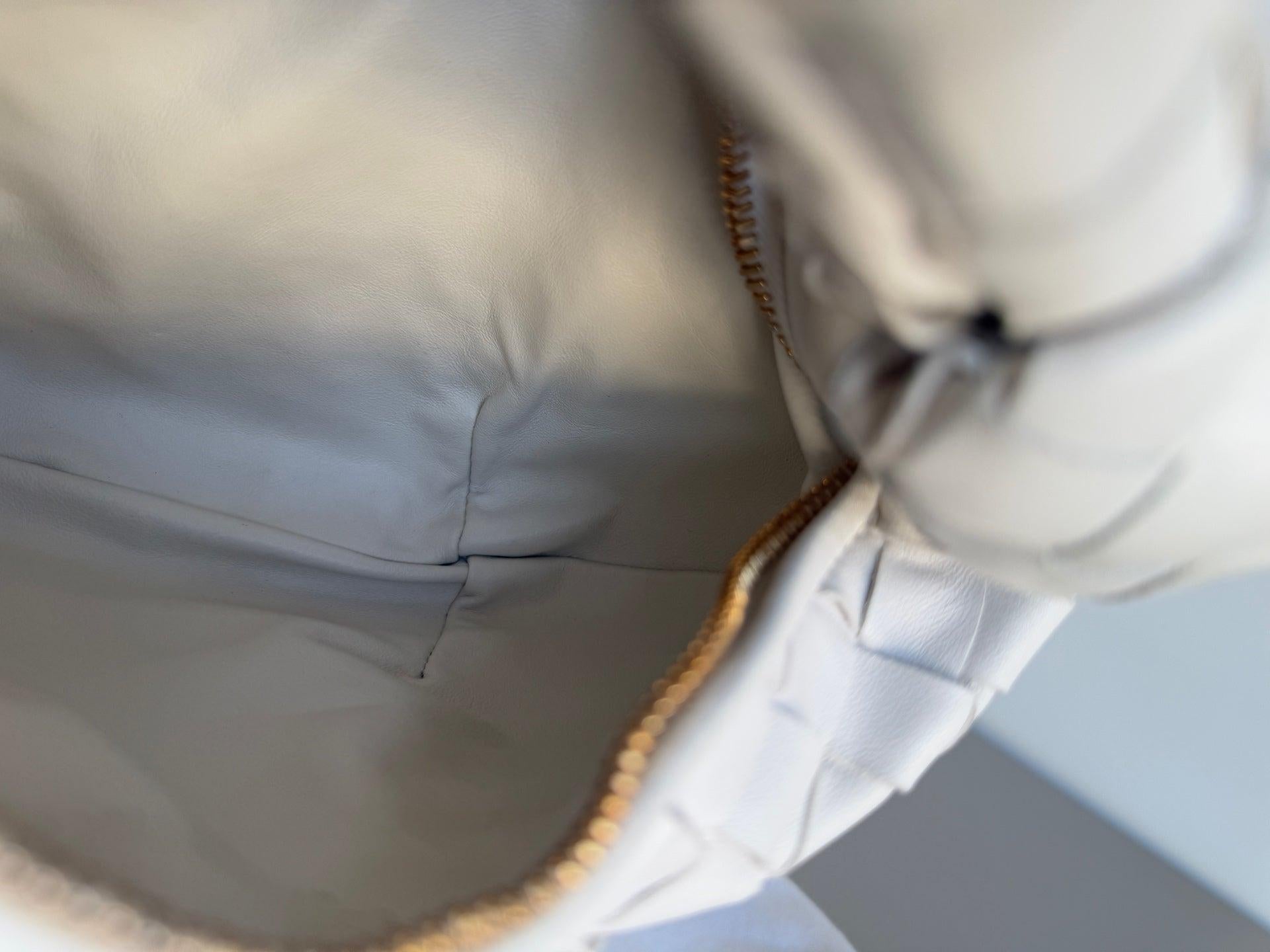 Bottega Veneta Jodie Mini White Leather Gold Hardware 5