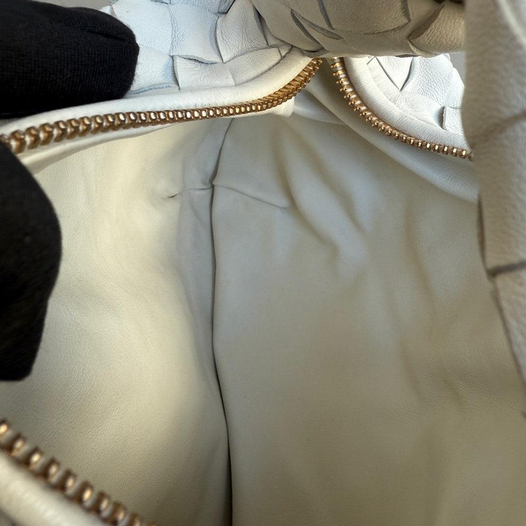 Bottega Veneta Jodie Mini White Leather Gold Hardware 10