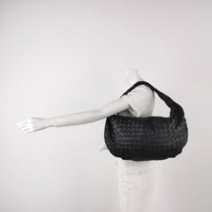 Bottega Veneta Jodie Small Schwarzes Lammfell Leder Silberne Hardware