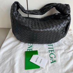 Bottega Veneta Jodie Small Lambskin Leather Black Silver Hardware