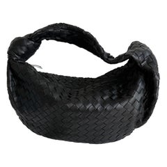 Bottega Veneta Jodie Small Lambskin Leather Black Silver Hardware