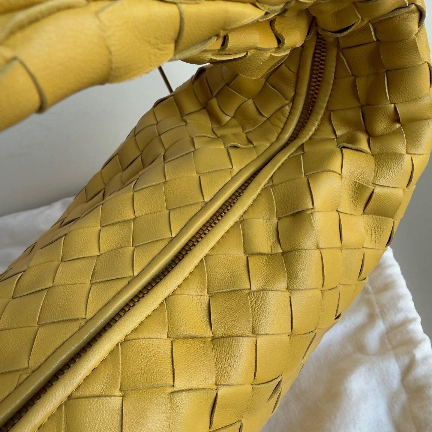Bottega Veneta Jodie Small Yellow Lambskin Leather For Sale 6