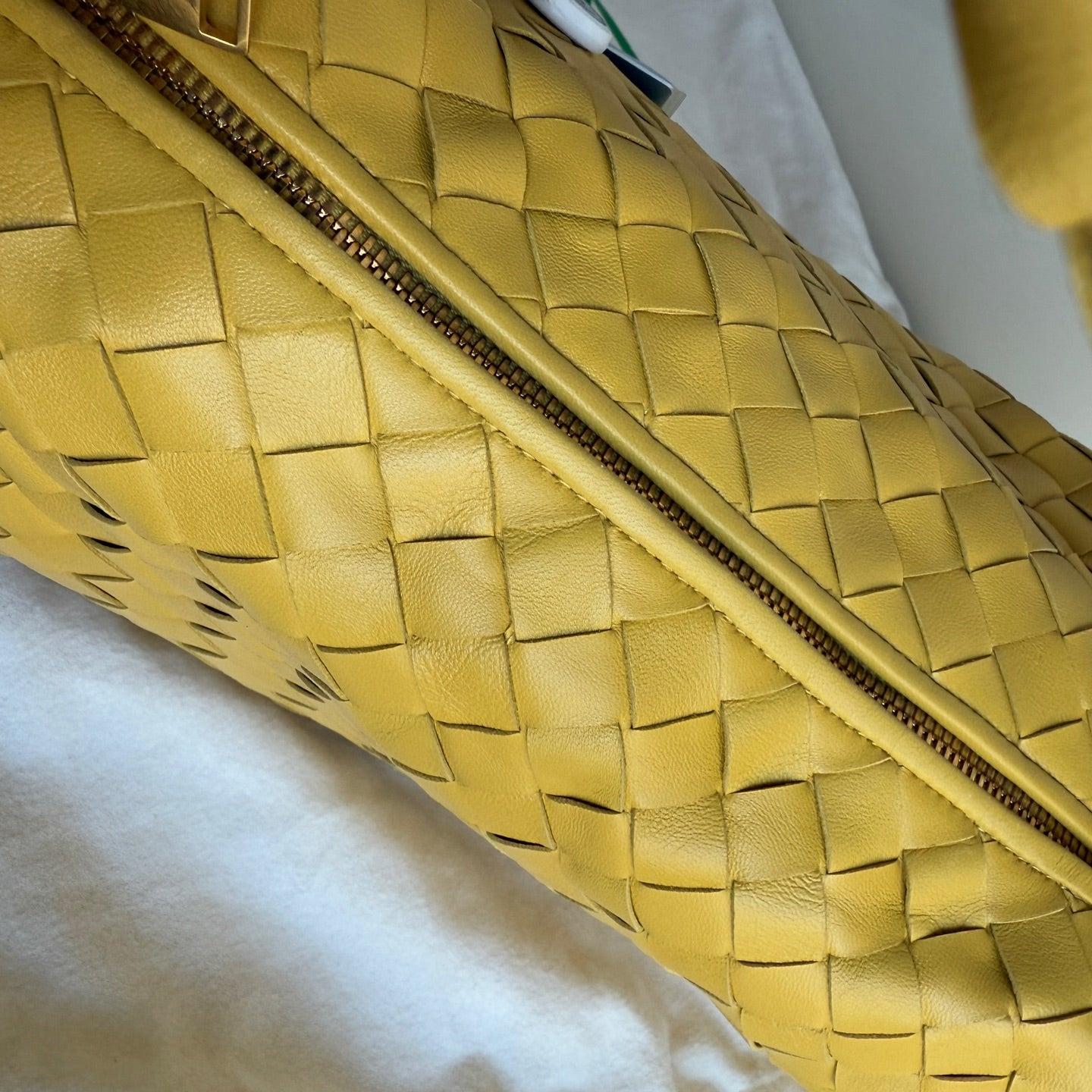 Bottega Veneta Jodie Small Yellow Lambskin Leather For Sale 7
