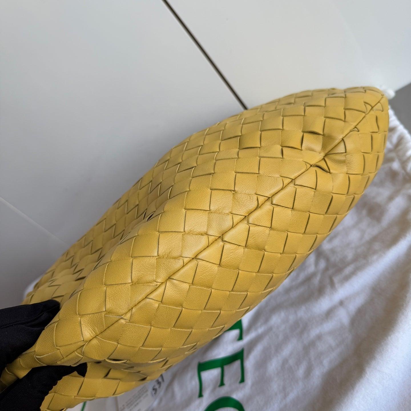 Bottega Veneta Jodie Small Yellow Lambskin Leather For Sale 4