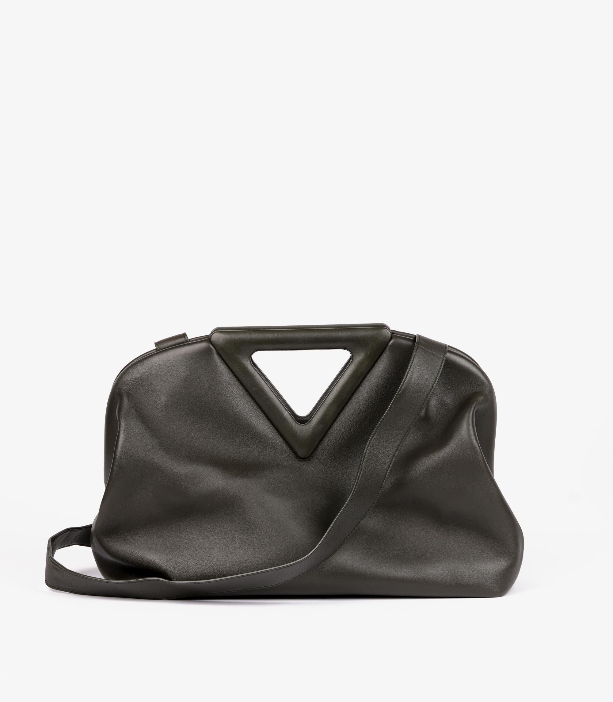 Bottega Veneta Khaki in pelle di vitello Medium The Point in vendita