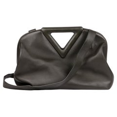 Bottega Veneta Khaki Kalbsleder Medium The Point Top Handle Tasche