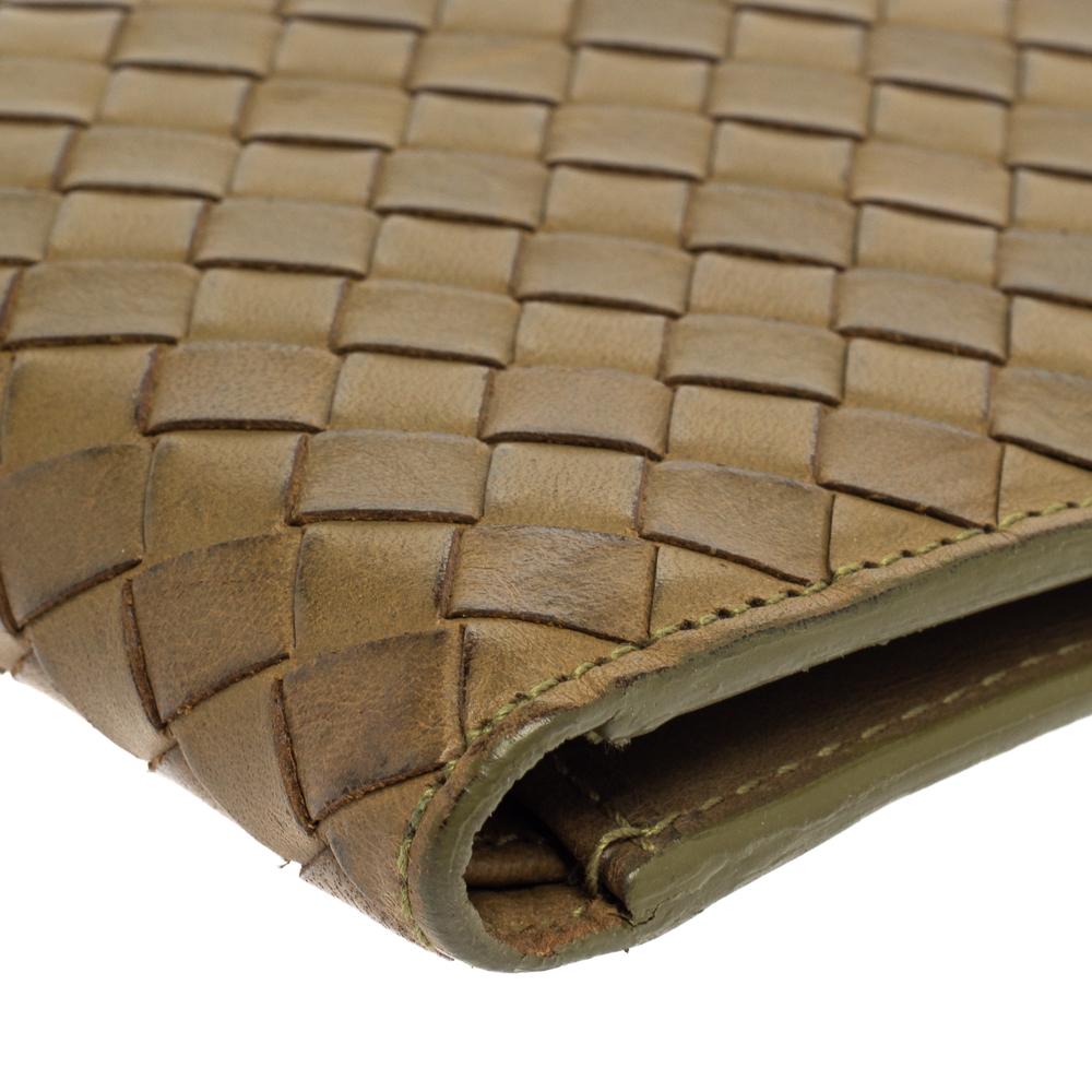 Bottega Veneta Khaki Green Intrecciato Leather Bi-Fold Wallet 2