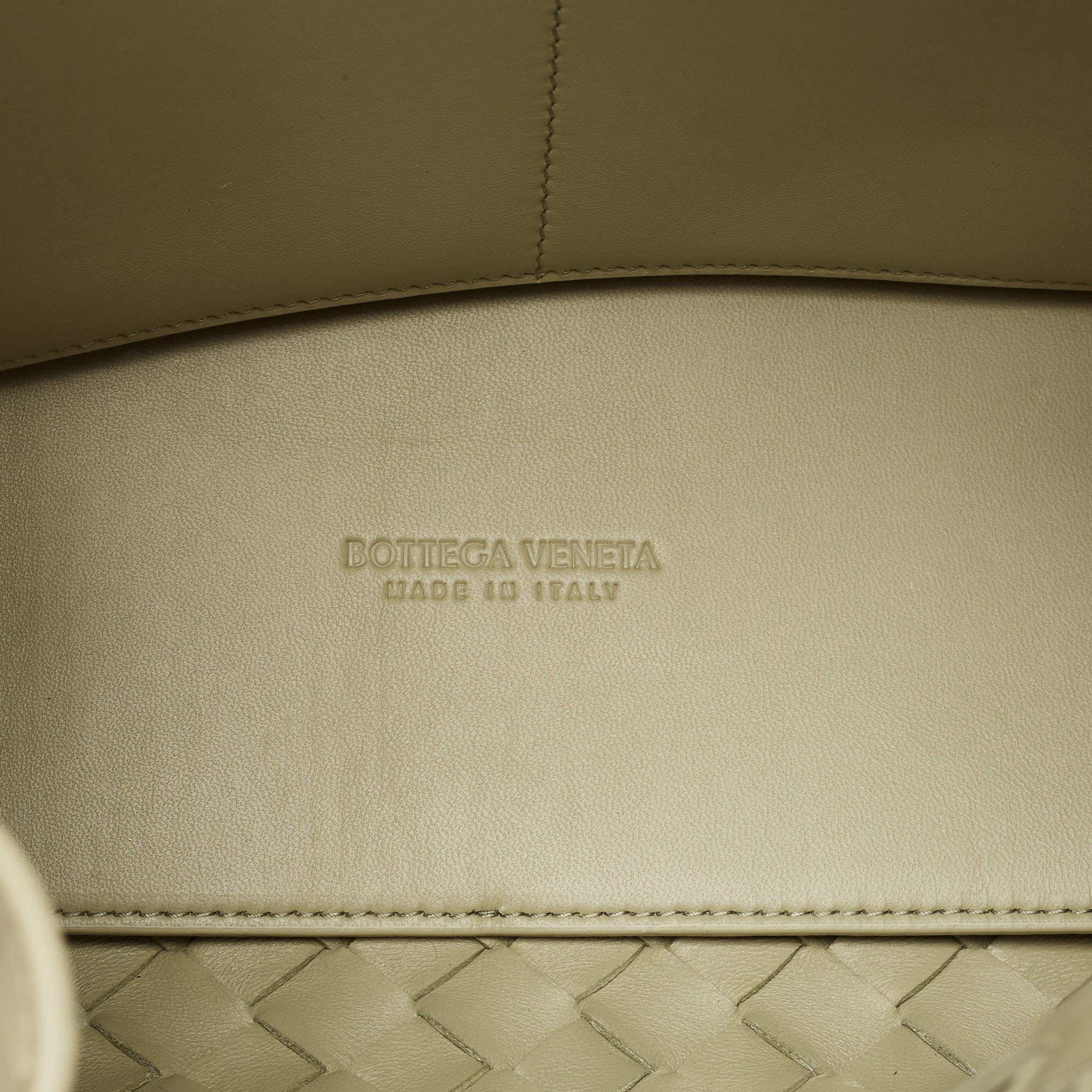 Bottega Veneta Khaki Green Intrecciato Leather Medium Andiamo Top Handle Bag 3