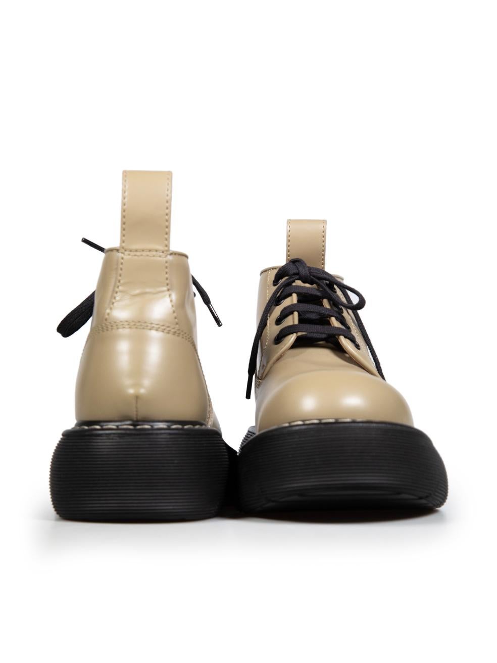 Beige Bottega Veneta Khaki Leather The Bounce Boots Size IT 38 For Sale