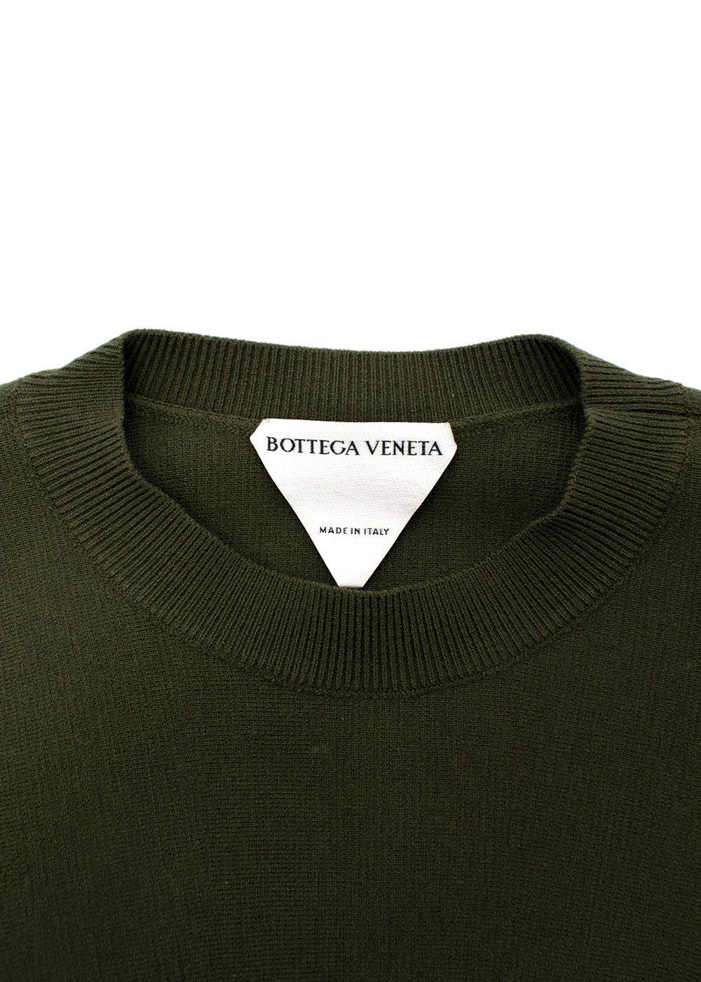 Black Bottega Veneta Khaki Stretch-Knit Batwing Sweater - US 4 For Sale