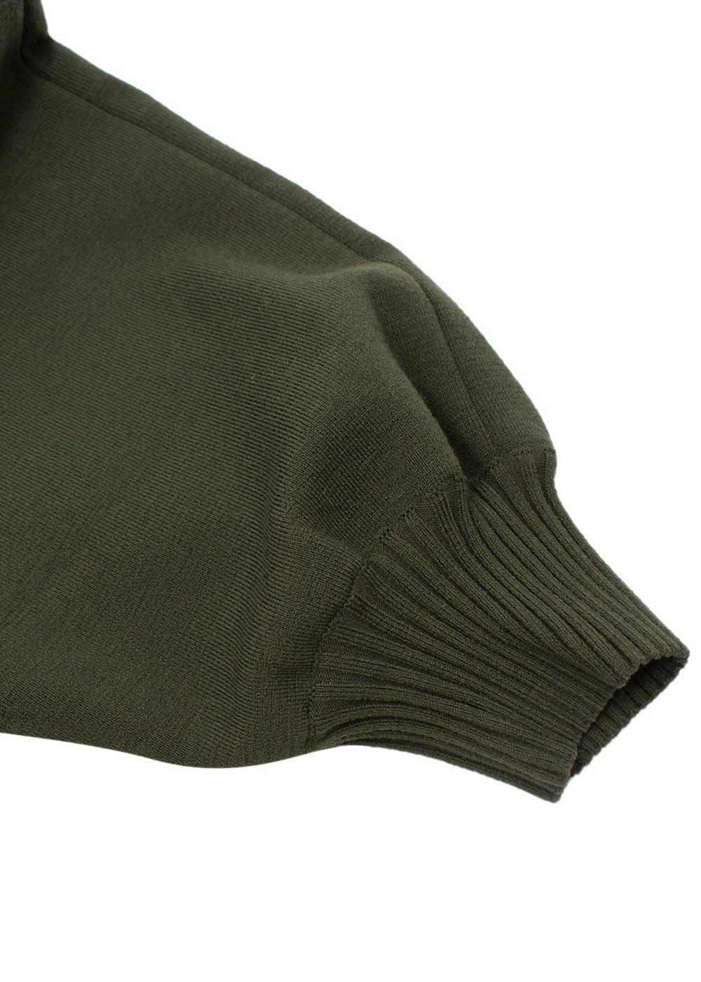 Bottega Veneta Khaki Stretch-Knit Batwing Sweater - US 4 For Sale 2