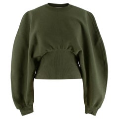 Bottega Veneta Khaki Stretch-Knit Batwing Sweater - US 4