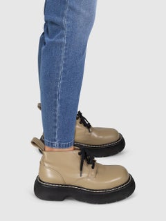 Bottega Veneta Khaki The Bounce Leather Boots Size IT 38.5