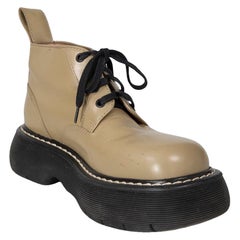 Bottega Veneta Khaki The Bounce Lederstiefel Größe IT 38.5