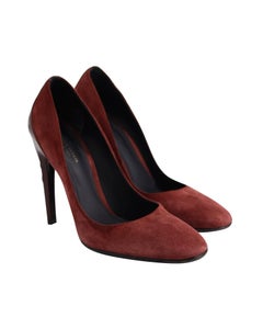 Bottega Veneta Kid Luxe Heels in Burgundy Suede