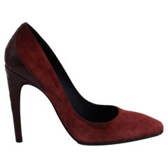 Bottega Veneta Kid Luxe Heels in Burgundy Suede