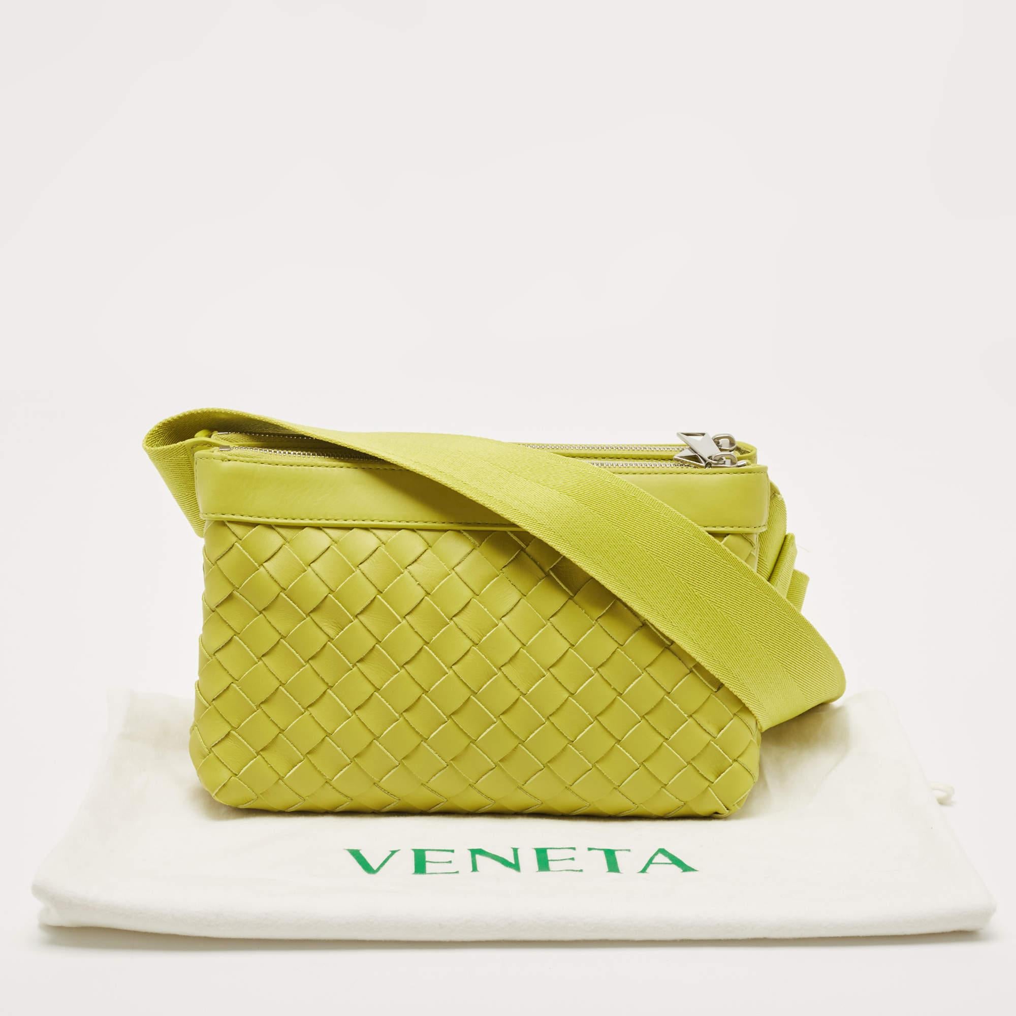 Bottega Veneta Kiwi Intrecciato Leather Classic Duo Crossbody Bag 9