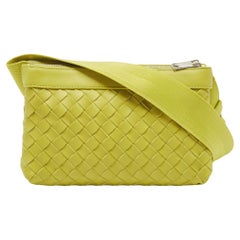 Bottega Veneta Kiwi Intrecciato Leather Classic Duo Crossbody Bag