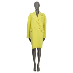 BOTTEGA VENETA Kiwi yellow cashmere 2022 OVERSIZED Coat Jacket 36 XXS