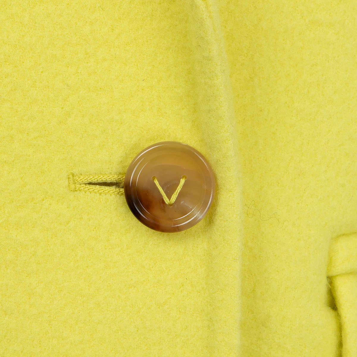 Yellow BOTTEGA VENETA Kiwi yellow cashmere 2022 OVERSIZED Coat Jacket 36 XXS For Sale