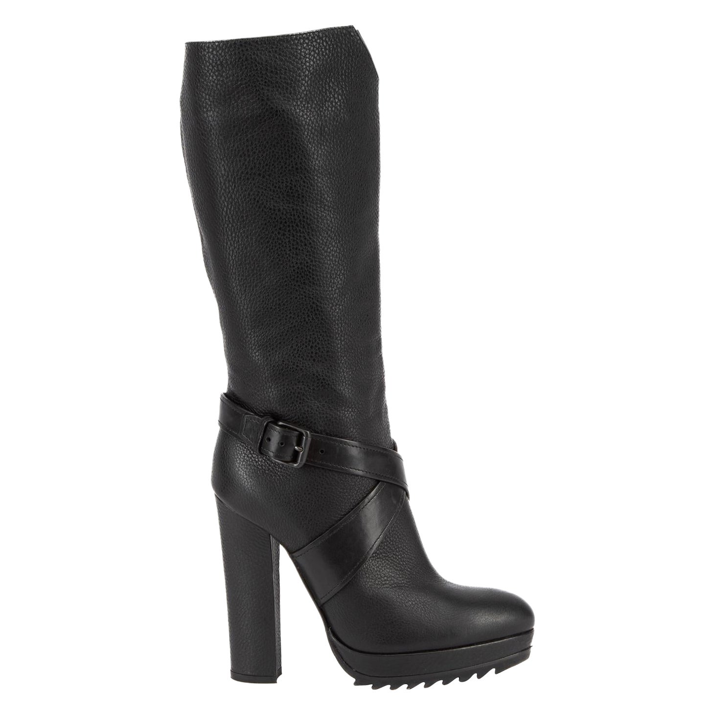 Bottega Veneta Knee High Boots with Buckle Detail Size UK 4.5