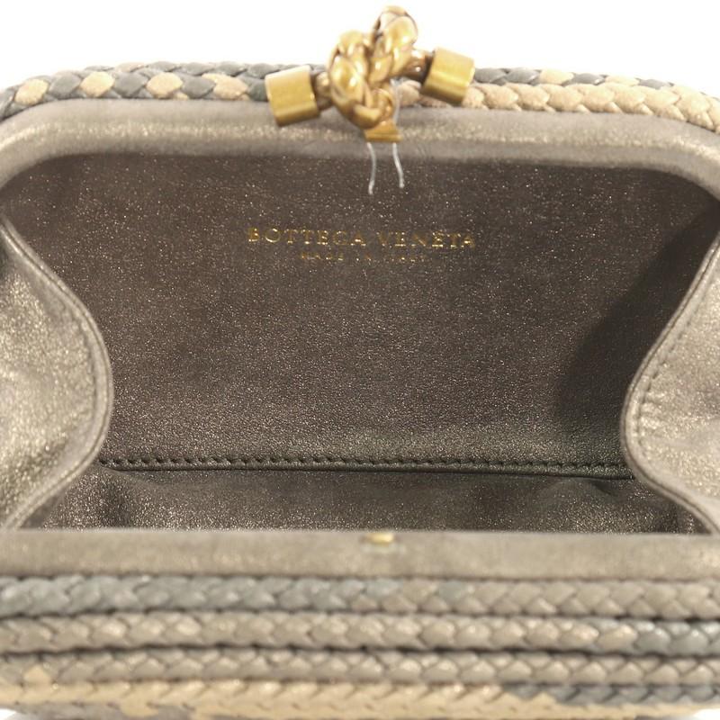 Brown Bottega Veneta Knot Clutch Braided Leather Small