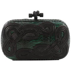 Bottega Veneta Knot Clutch Python with Applique Small