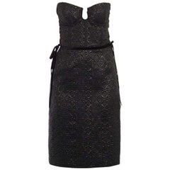 Bottega Veneta Lace-Up Velvet-Trimmed Silk Midi Dress