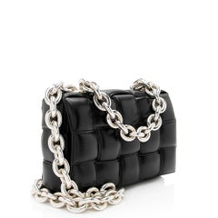 Bottega Veneta Lambskin Cassette Chain Maxi Shoulder Bag