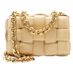 Bottega Veneta Lambskin Cassette Chain Maxi Shoulder Bag