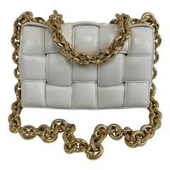 Bottega Veneta - Lambskin Maxi Intrecciato Padded White Crossbody