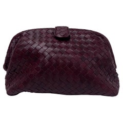 Bottega Veneta Lauren 1980 Clutch in Burgundy Leather