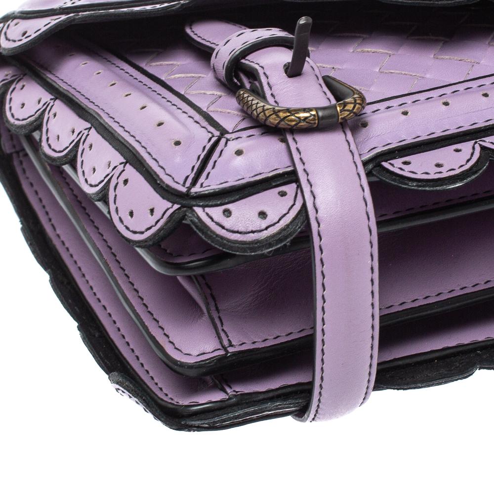 Bottega Veneta Lavender Intreccaito Leather Wingtip City Knot Shoulder Bag 2