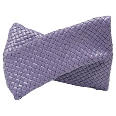 Used Bottega Veneta Lavender Intrecciato Leather Crisscross Clutch