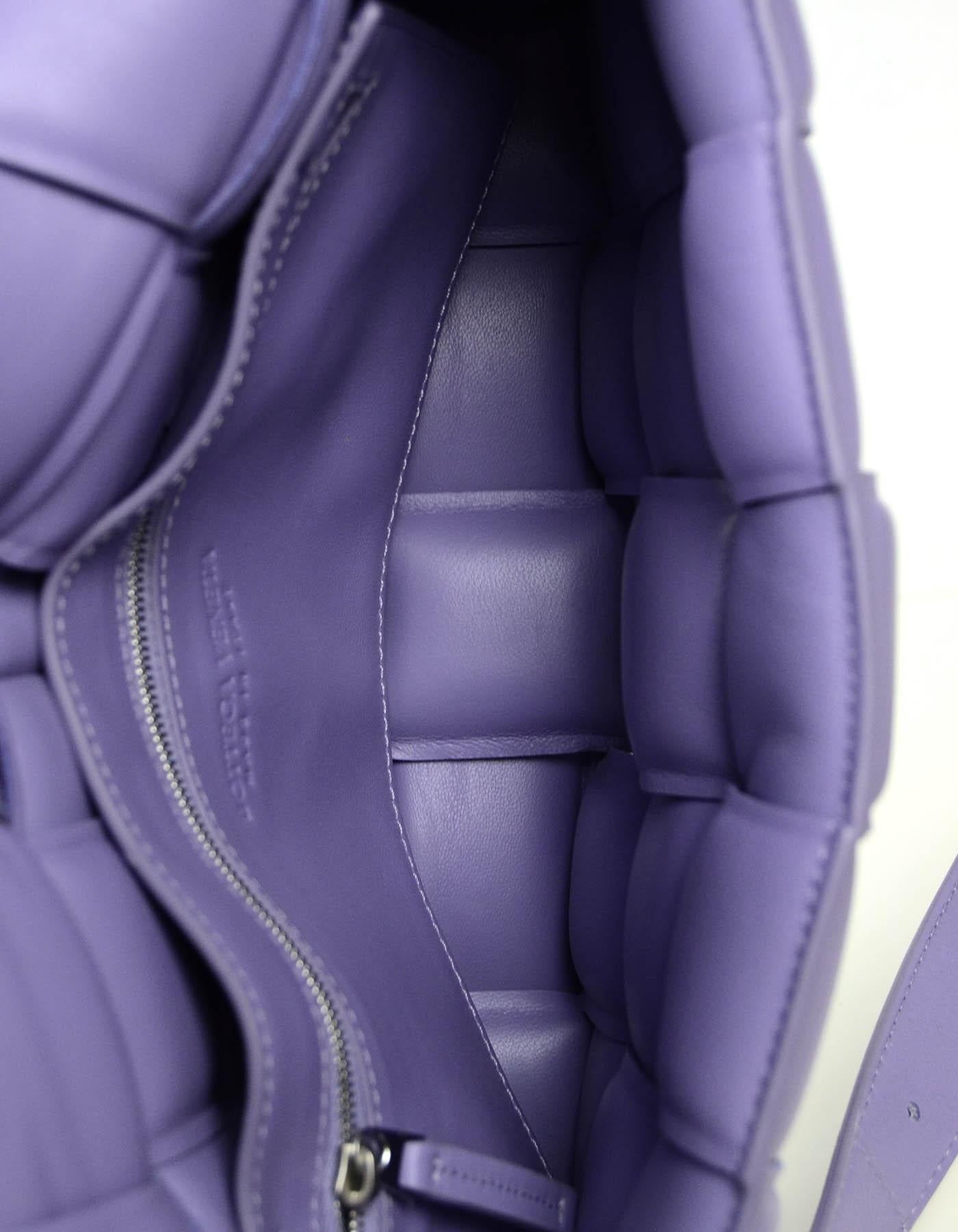 Purple Bottega Veneta Lavender Maxi Intrecciato Leather Padded Cassette Crossbody Bag