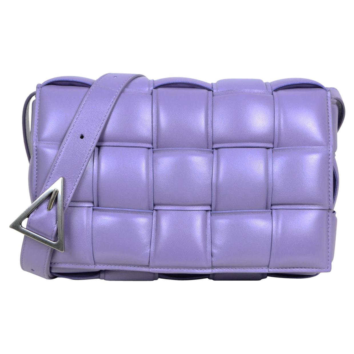 Bottega Veneta Lavender Maxi Intrecciato Leather Padded Cassette Crossbody Bag