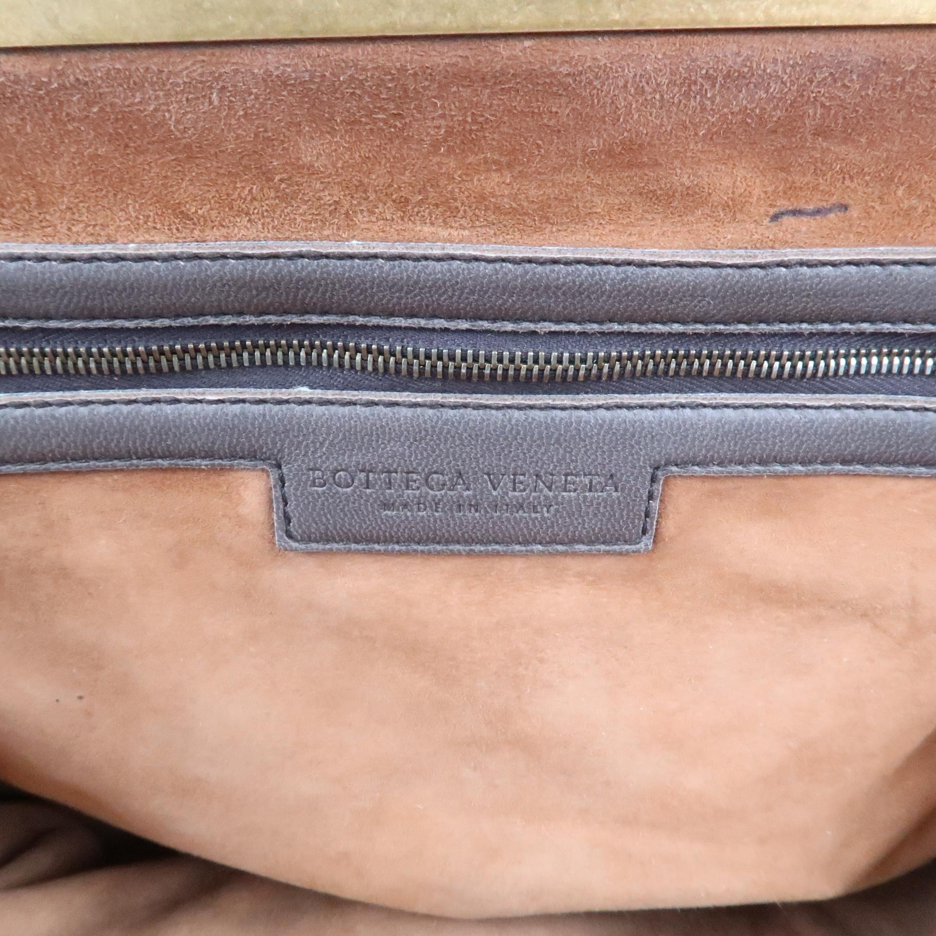 BOTTEGA VENETA Lavorazione Fatta a Aano Taupe Intrecciato Lizard Leather Handbag 7