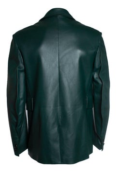 Bottega Veneta, leather blazer in green