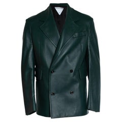 Bottega Veneta, leather blazer in green