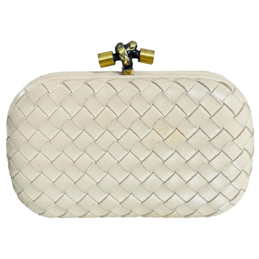 Bottega Veneta Leather Top Knot Clutch Bag