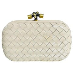 Bottega Veneta Leather Top Knot Clutch Bag