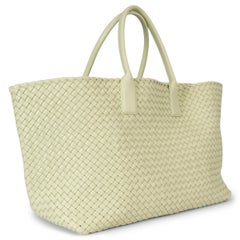 BOTTEGA VENETA Lemon Washed yellow Intrecciato leather LARGE CABAT Bag