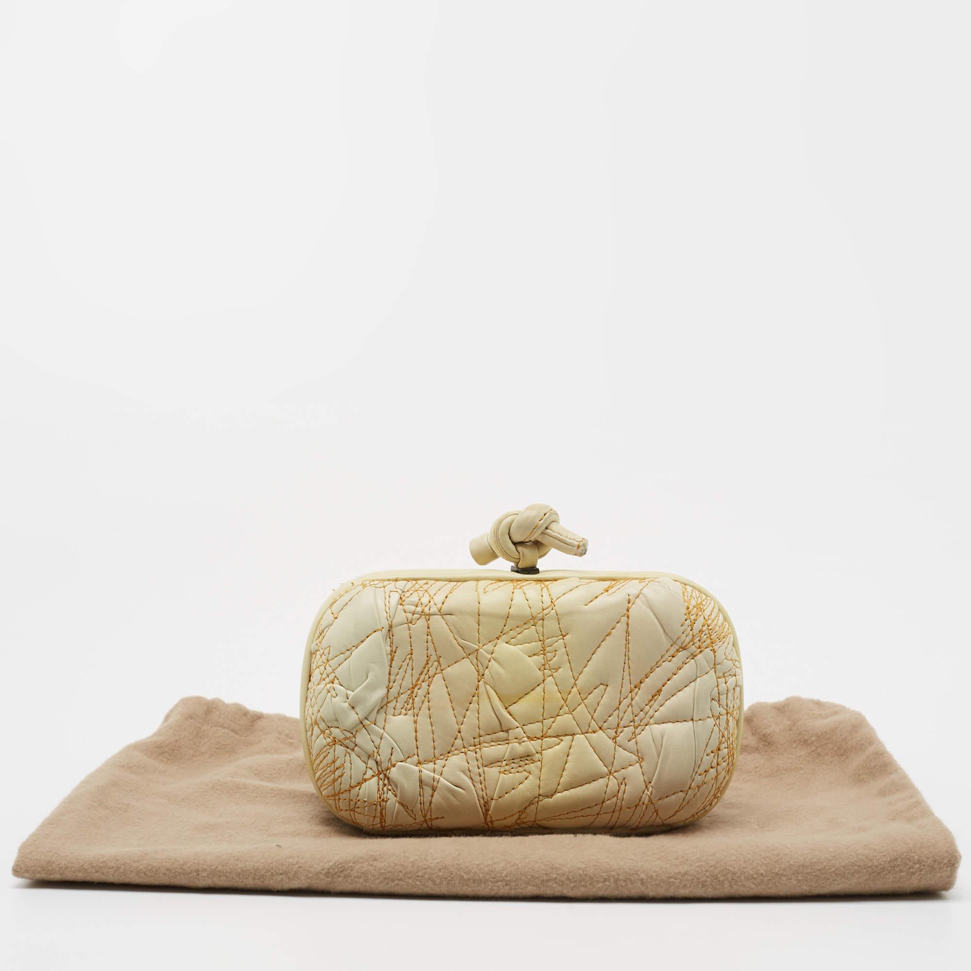 Bottega Veneta Lemon Yellow Leather Knot Clutch 7