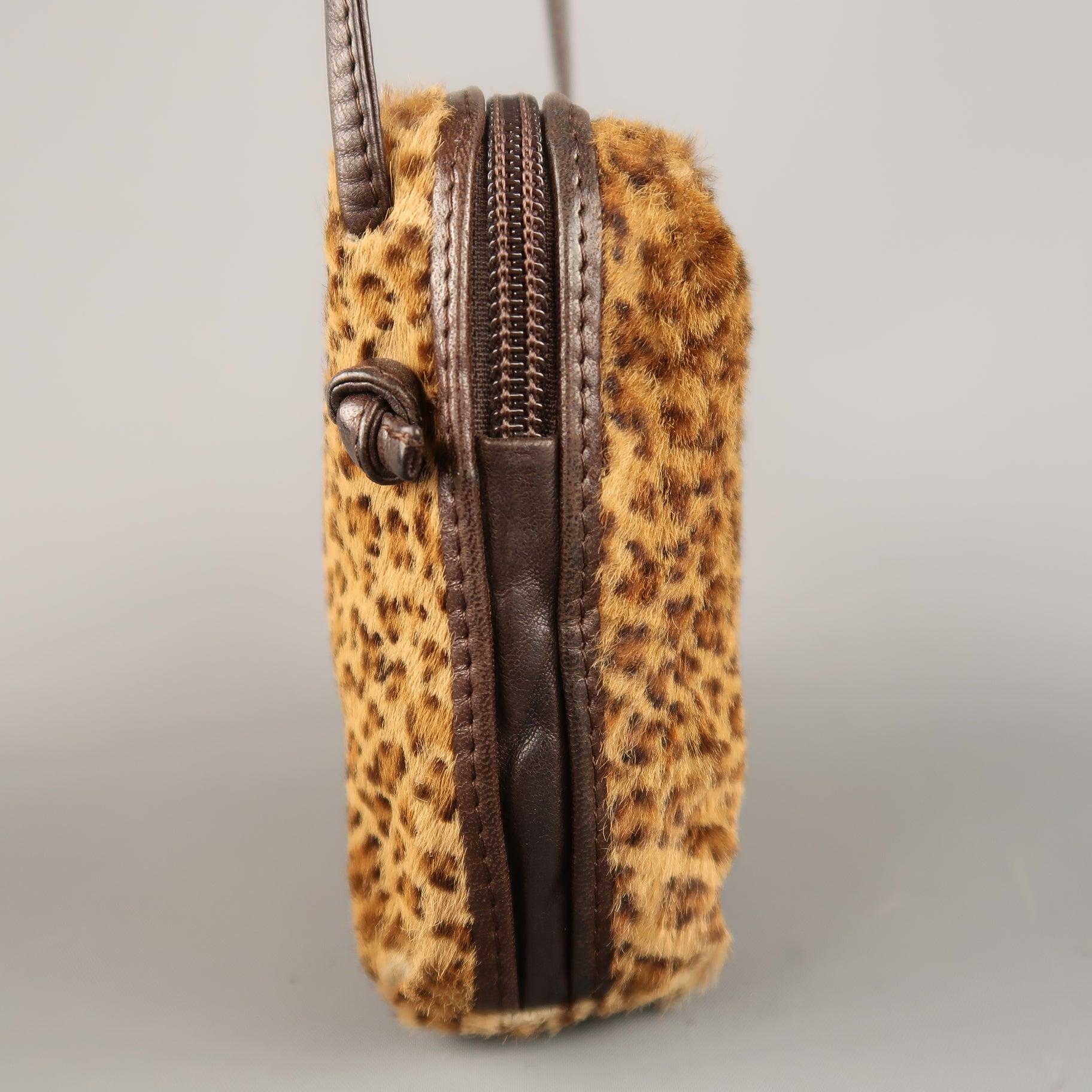 BOTTEGA VENETA Leopard Pony Hair Mini Cross Body Handbag In Fair Condition In San Francisco, CA