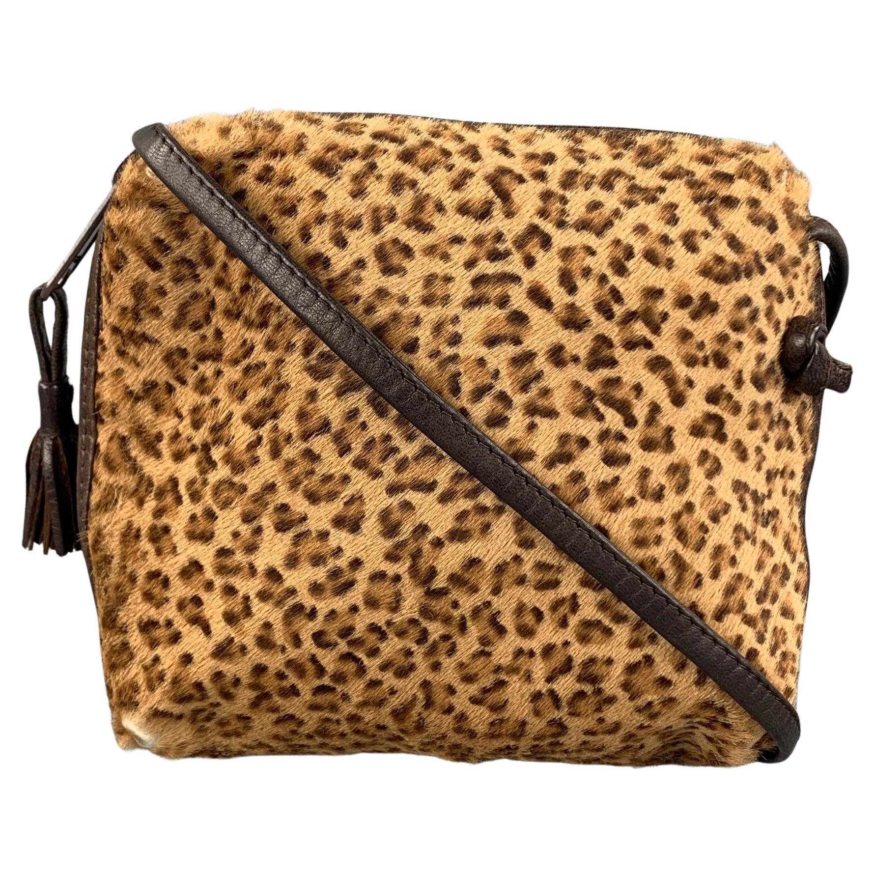 BOTTEGA VENETA Leopard Pony Hair Mini Cross Body Handbag For Sale
