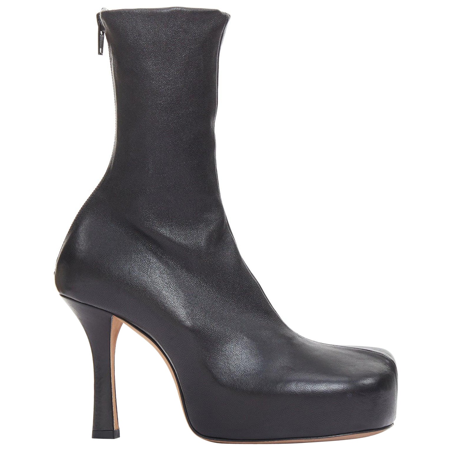 BOTTEGA VENETA Lido botines con plataforma de tacón en piel lisa negra EU35 en venta